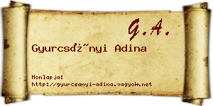 Gyurcsányi Adina névjegykártya